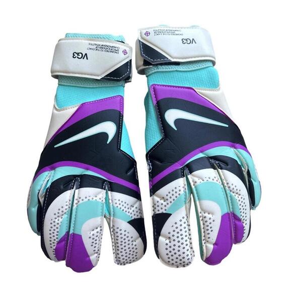 NEW Nike GK Grip 7 Goalkeeper Soccer Gloves Pink White Blue FB2998-010 - Picture 2 of 3
